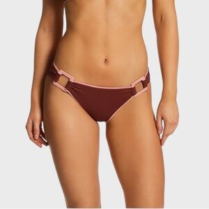 Becca Modern Edge Rib Buckle Side Hipster Swim Bottom S, M, L NWT